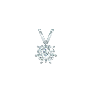 Přívěsek Fleur - bílé zlato, diamanty