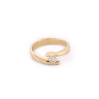 Prsten Ema - žluté zlato, diamant