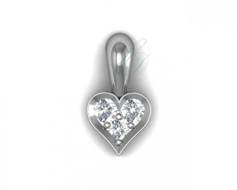 Přívěsek Tenderness - bílé zlato, diamanty - Image 3