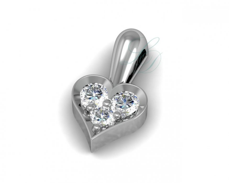 Přívěsek Tenderness - bílé zlato, diamanty - Image 2