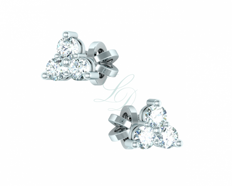 Náušnice Trinity - bílé zlato, diamant - Image 2