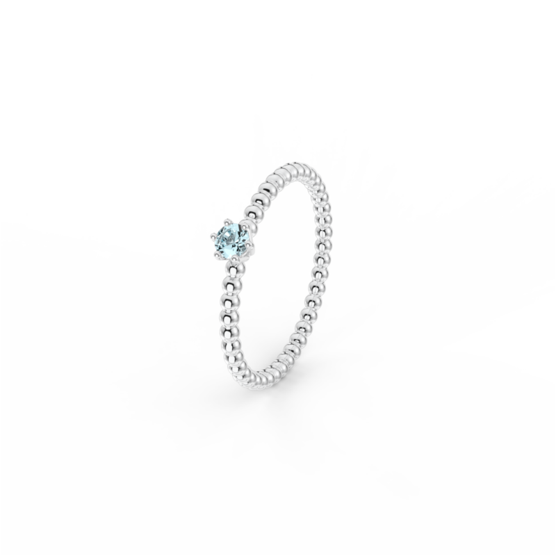 Prsten Bubbles 3 - bílé zlato, Swiss topaz