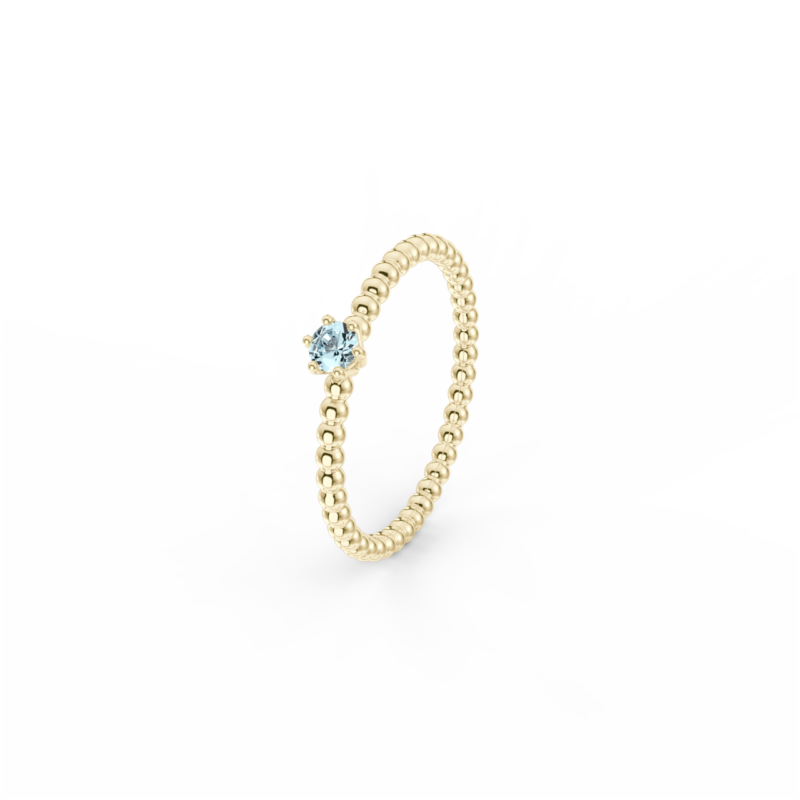 Prsten Bubbles 3 - žluté zlato, Swiss topaz