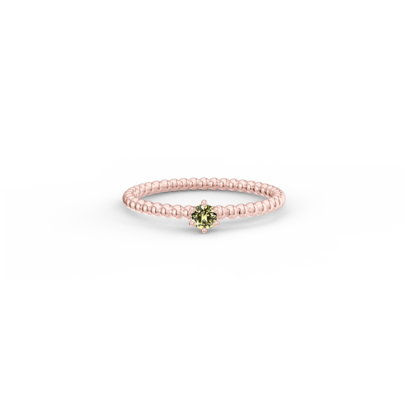 Prsten Bubbles 3 - růžové zlato, žlutý safír - Image 2