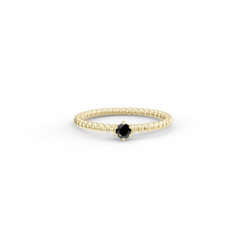 Prsten Bubbles 3 - žluté zlato, černý diamant - Image 2