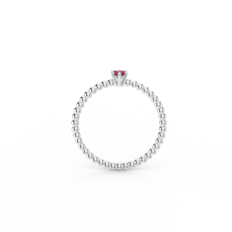Prsten Bubbles 3 - bílé zlato, rubín - Image 4