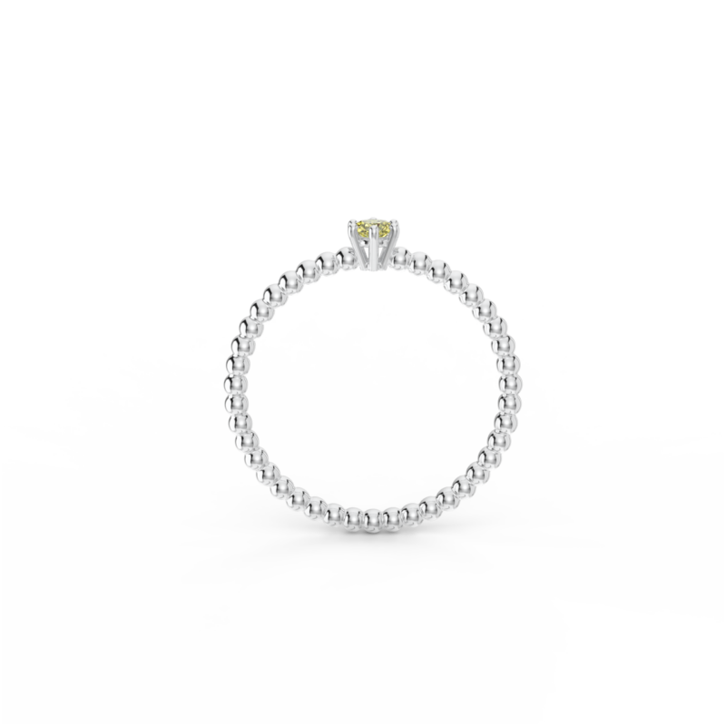 Prsten Bubbles 3 - bílé zlato, žlutý safír - Image 3