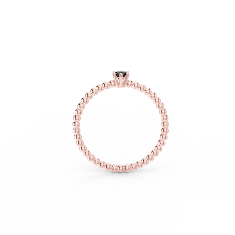 Prsten Bubbles 3 - růžové zlato, černý diamant - Image 3