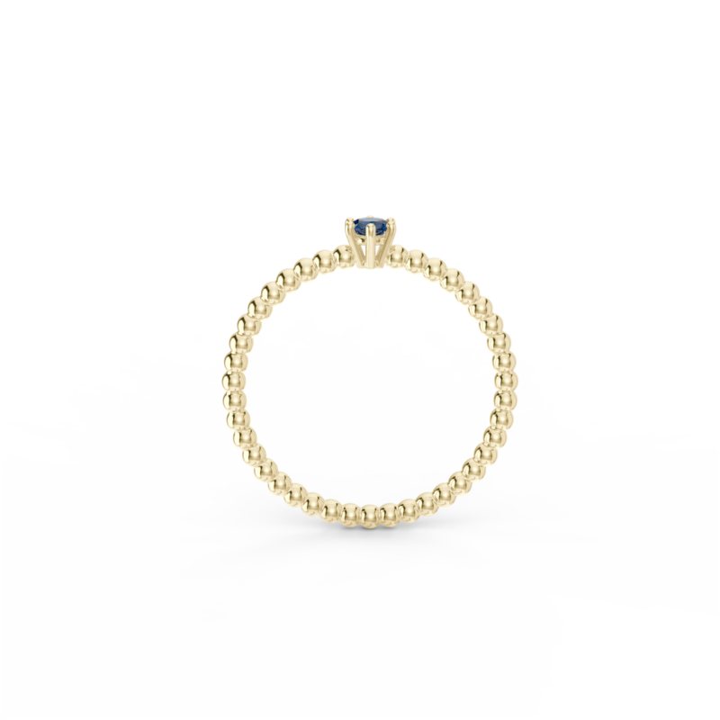 Prsten Bubbles 3 - žluté zlato, modrý safír - Image 3