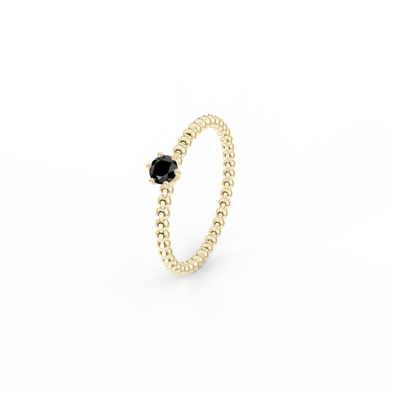 Prsten Bubbles 3,5 - žluté zlato, černý diamant