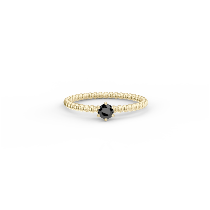 Prsten Bubbles 3,5 - žluté zlato, černý diamant - Image 2