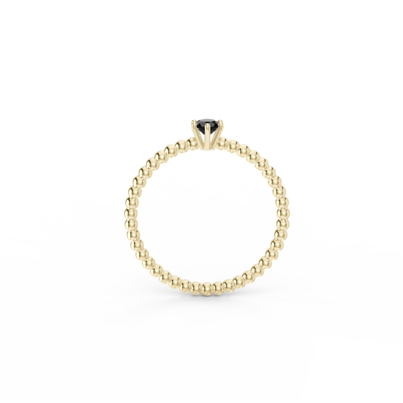 Prsten Bubbles 3,5 - žluté zlato, černý diamant - Image 3