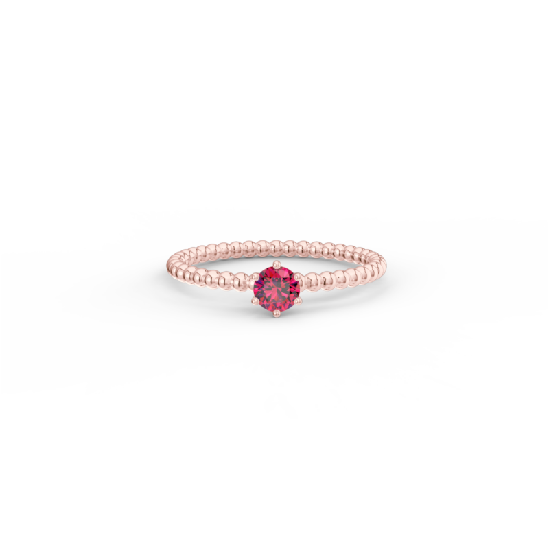 Prsten Bubbles 4 - růžové zlato, rubín - Image 2