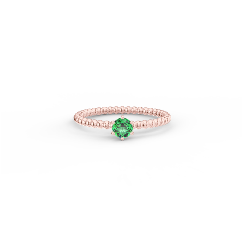 Prsten Bubbles 4 - růžové zlato, smaragd - Image 2