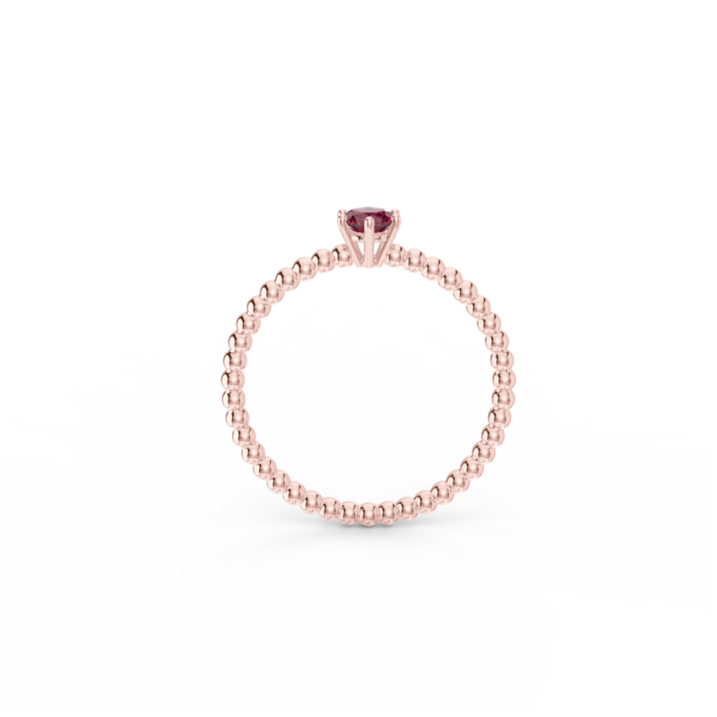 Prsten Bubbles 4 - růžové zlato, rubín - Image 3