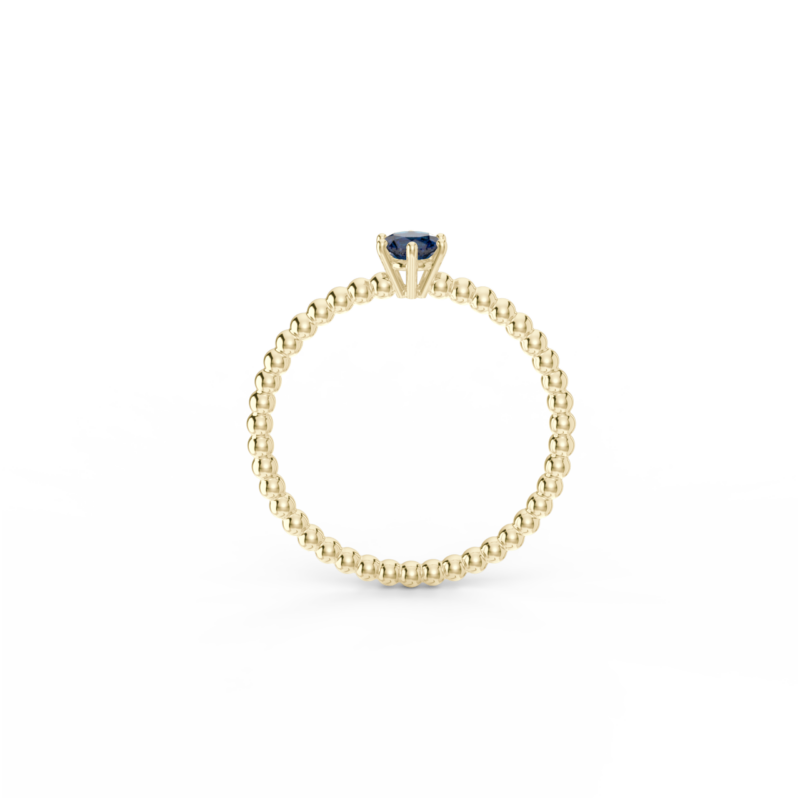 Prsten Bubbles 4 - žluté zlato, modrý safír - Image 3