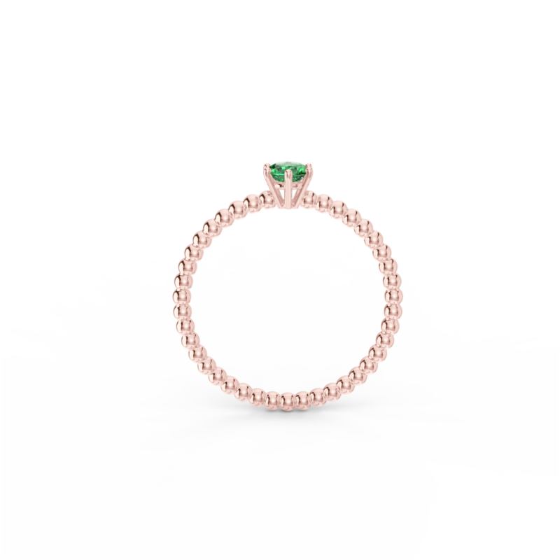 Prsten Bubbles 4 - růžové zlato, smaragd - Image 3