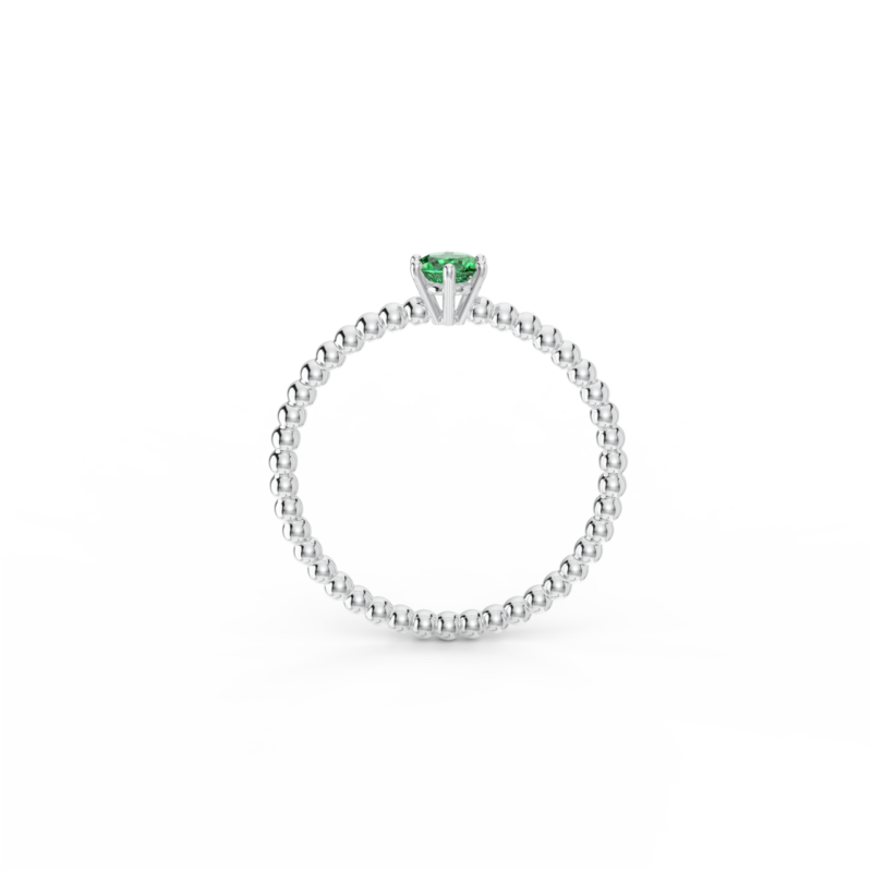 Prsten Bubbles 4 - bílé zlato, smaragd - Image 3