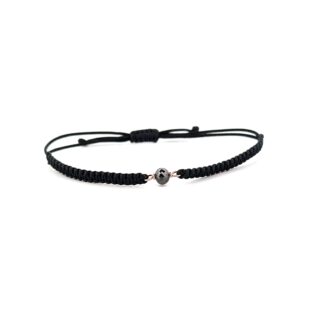 Shamballa s černým diamantem - růžové zlato