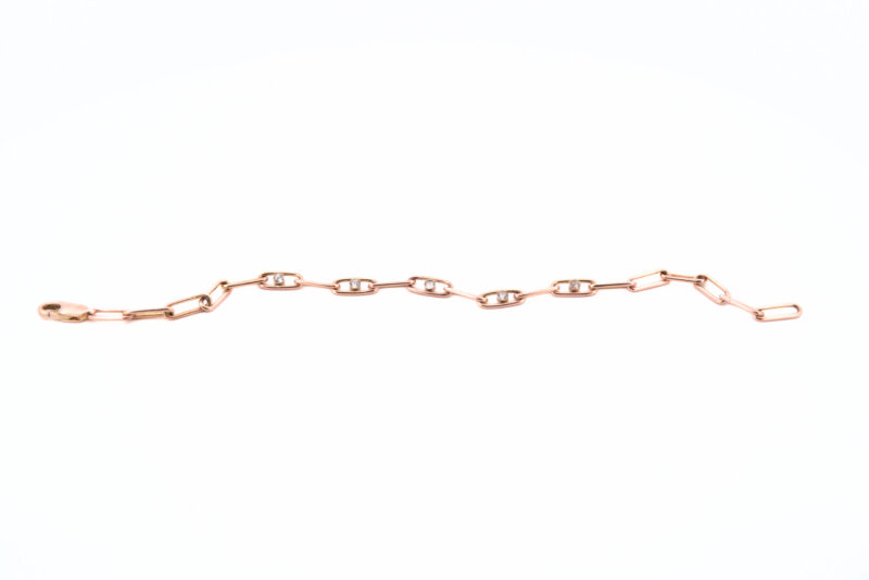 Náramek Chain - růžové zlato, diamanty - Image 3