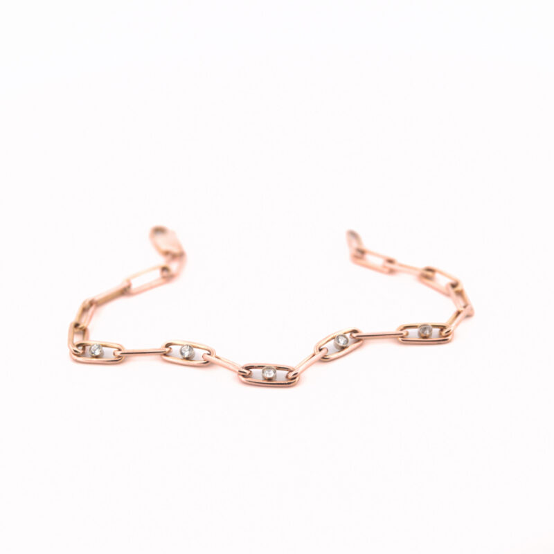 Náramek Chain - růžové zlato, diamanty - Image 2