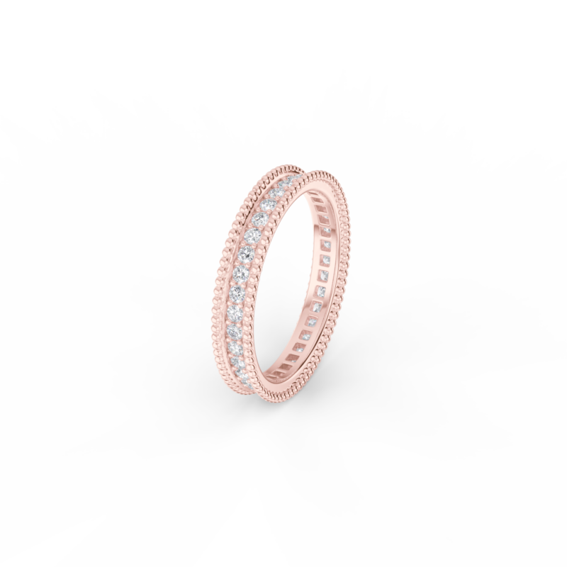 Dámský snubní prsten 190 - růžové zlato, diamanty - Image 2
