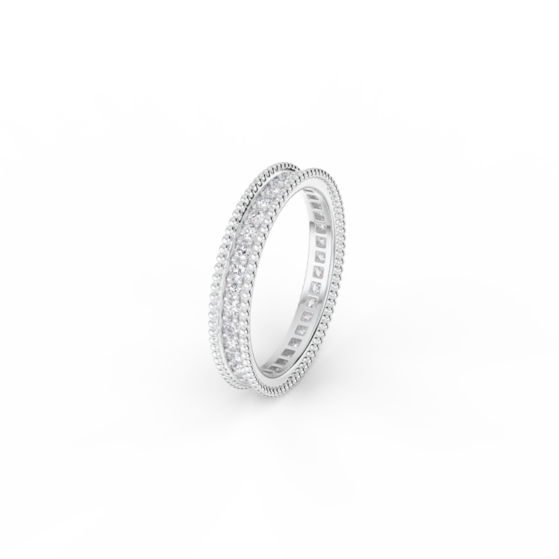 Dámský snubní prsten 190 - bílé zlato, diamanty - Image 2