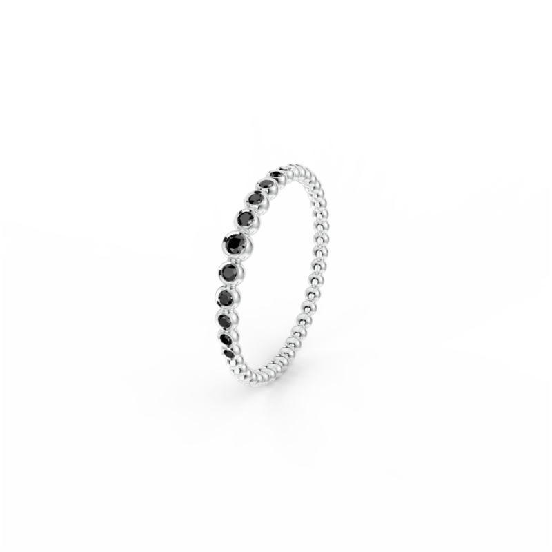 Prsten Bubbles C - bílé zlato, černé diamanty - Image 2
