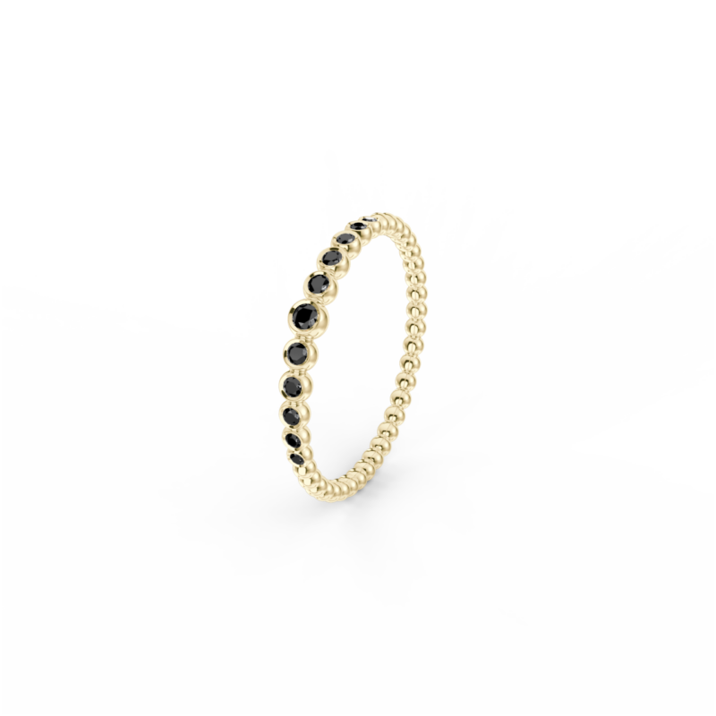 Prsten Bubbles C - žluté zlato, černé diamanty - Image 2