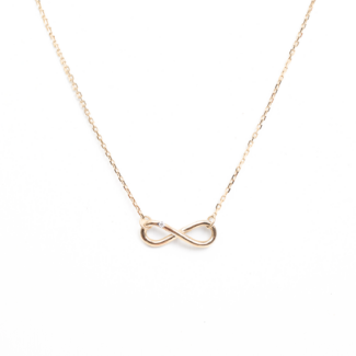 Náhrdelník Infinity - žluté zlato, diamant