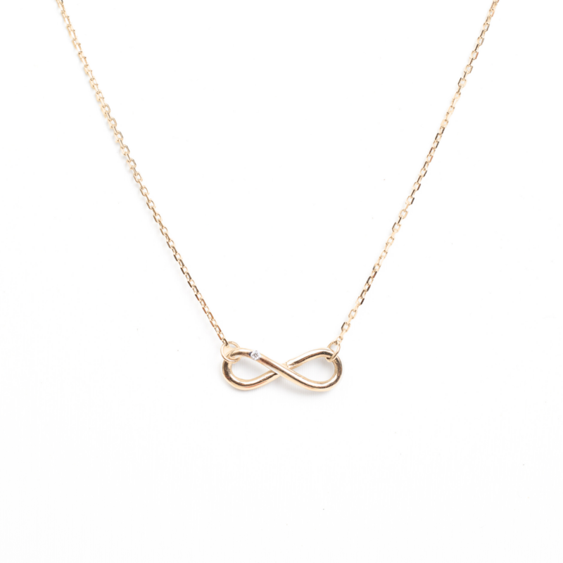 Náhrdelník Infinity - žluté zlato, diamant